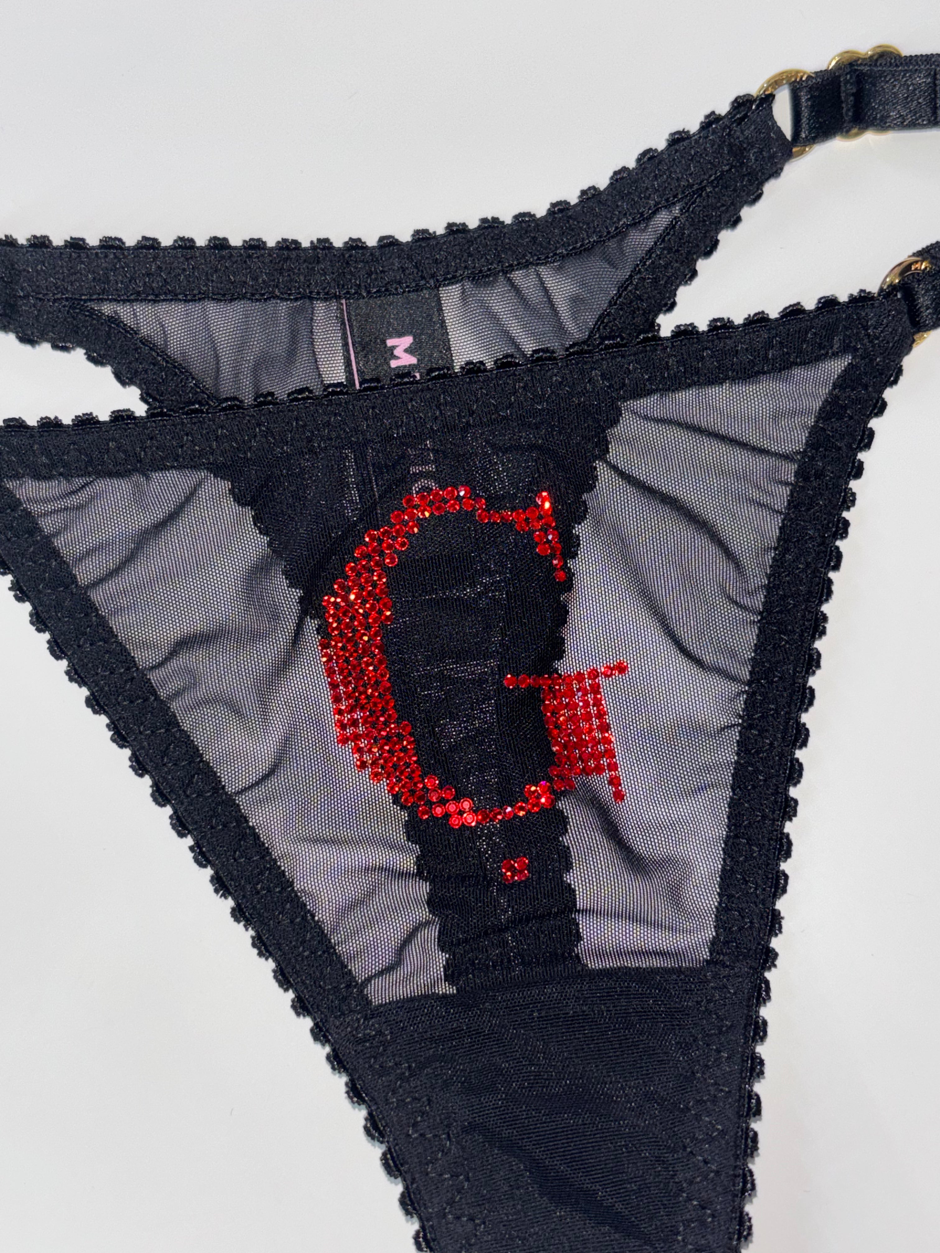 Panties Black Point G Red